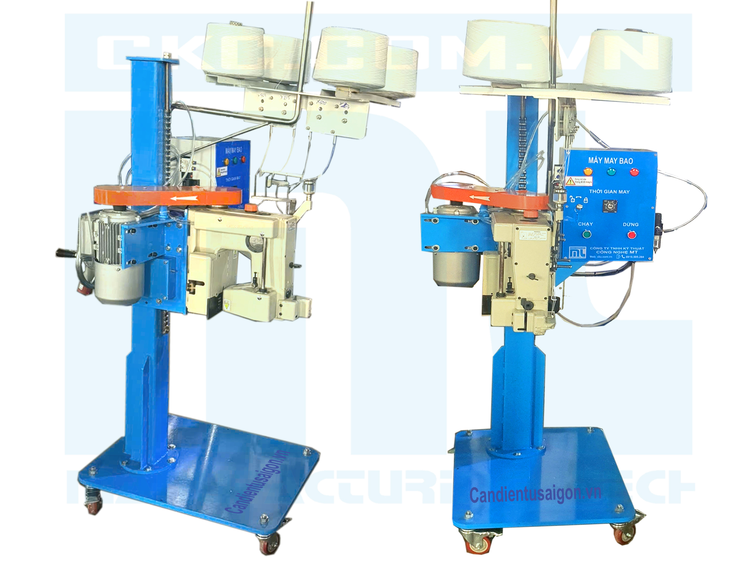 Trụ may công nghiệp dùng đầu máy Newlong DS9WAC 2 kim 4 chỉ